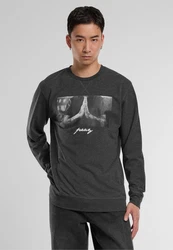 MisterTee Rundhalspullover Pray Crewneck Grau/Dunkelgrau