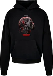 Upscale by Mister Tee Kapuzenpullover Flying High Heavy Oversize Hoodie Schwarz/Rot/Grün