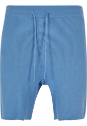 URBAN CLASSICS Shorts Herren Ribbed Shorts Hellblau/Blau/Grau