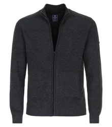 Redmond Strickjacke Uni Dunkelgrau/Dunkelblau/Grau