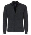 Redmond Strickjacke Uni Dunkelgrau/Dunkelblau/Grau
