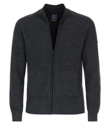 Redmond Strickjacke Uni Dunkelgrau/Dunkelblau/Grau
