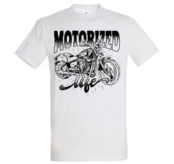 Youth Designz T-Shirt Motorized life Herren Shirt Weiß/Beige/Creme/Grau