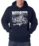 Youth Designz Kapuzenpullover Motorized Life Herren Hoodie Dunkelblau/Blau/Hellblau/Rot