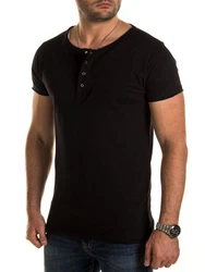 WOTEGA V-Neck Double Layer T-Shirt Pete Schwarz