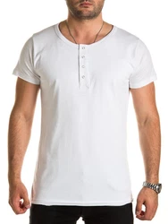 WOTEGA V-Neck Double Layer T-Shirt Pete Creme/Grau/Weiß/Hellgrau