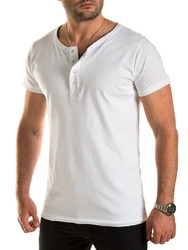 WOTEGA V-Neck Double Layer T-Shirt Pete Creme/Grau/Weiß/Hellgrau