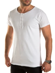 WOTEGA V-Neck Double Layer T-Shirt Pete Creme/Grau/Weiß/Hellgrau