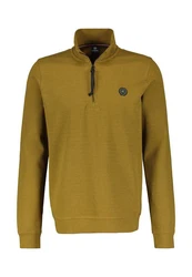 LERROS Sweatjacke Sweat-Troyer Strukturqualität Gelb/Braun