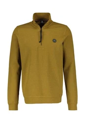 LERROS Sweatjacke Sweat-Troyer Strukturqualität Gelb/Braun
