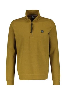 LERROS Sweatjacke Sweat-Troyer Strukturqualität Gelb/Braun