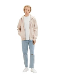 TOM TAILOR Denim Hoodie FULLZIP Rosa/Beige/Braun/Hellblau