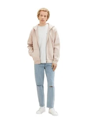 TOM TAILOR Denim Hoodie FULLZIP Rosa/Beige/Braun/Hellblau