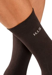 H.I.S Socken 4-Paar mit druckfreiem Bndchen Schwarz/Dunkelrot/Dunkelbraun
