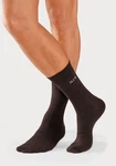 H.I.S Socken 4-Paar mit druckfreiem Bndchen Schwarz/Dunkelrot/Dunkelbraun