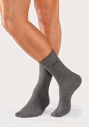 H.I.S Socken 4-Paar mit druckfreiem Bndchen Schwarz/Dunkelgrau