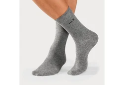 H.I.S Socken 4-Paar mit druckfreiem Bndchen Schwarz/Dunkelgrau