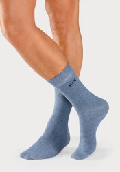 H.I.S Socken 4-Paar mit druckfreiem Bndchen Dunkelblau/Blau/Hellblau/Grau