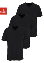 H.I.S Unterziehshirt mit V-Ausschnitt  Schwarz/Dunkelblau/Grau/Rot/Braun/Lila