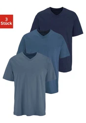 H.I.S Unterziehshirt mit V-Ausschnitt  Dunkelblau/Blau
