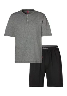 s.Oliver Pyjama Oberteil mit Knopfleiste Melange