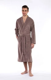 Bademantel Leichter Bademantel Herren, Langform, Jersey, Kimono-Kragen, Grtel, Besonders leichter Jerseybademantel