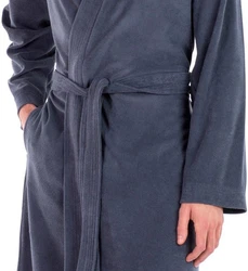 framsohn frottier Bademantel Langform Dunkelblau/Blau/Grau