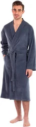 framsohn frottier Bademantel Langform Dunkelblau/Blau/Grau