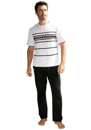 Pyjama (Spar-Set, 3 tlg) Shirt mit Shorts und langer Hose