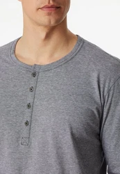 Schiesser Pyjama selected! premium inspiration mit praktischer Knopfleiste Grau/Dunkelblau/Dunkelgrau/Hellgrau