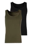 H.I.S Tanktop Basic (Packung, 2-tlg) Dunkelgrün/Khaki