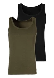 H.I.S Tanktop Basic (Packung, 2-tlg) Dunkelgrün/Khaki