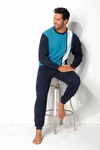 H.I.S Pyjama Schlafanzug für Herren Dunkelblau/Hellblau/Blau/Türkis