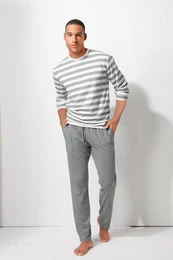 Pyjama (2 tlg., 1 Stck) mit garngefrbten Streifen