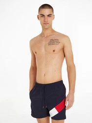 Tommy Hilfiger SF MEDIUM Drawstring Swim Trunks Badeshorts Rot/Hellblau/Grau