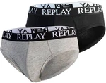 Replay Slip Basic Cuff Logo (Bo) Grau/Dunkelrot/Blau/Rot