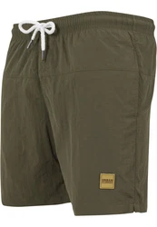 Urban Classics Block Swim Shorts Dunkelgrün/Khaki