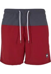 Urban Classics Block Swim Shorts Rot/Dunkelrot/Braun/Lila