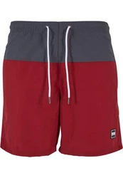 Urban Classics Block Swim Shorts Rot/Dunkelrot/Braun/Lila