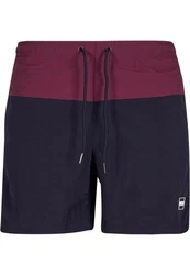 Urban Classics Block Swim Shorts Lila/Dunkelblau/Bordeaux