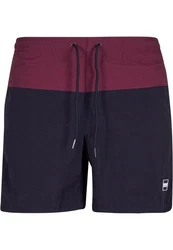 Urban Classics Block Swim Shorts Lila/Dunkelblau/Bordeaux