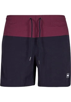 Urban Classics Block Swim Shorts Lila/Dunkelblau/Bordeaux