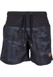Urban Classics Block Swim Shorts Dunkelgrün/Grau/Blau/Dunkelblau