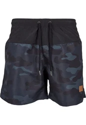 Urban Classics Block Swim Shorts Dunkelgrün/Grau/Blau/Dunkelblau
