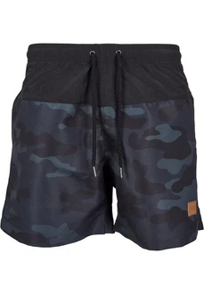 Urban Classics Block Swim Shorts Dunkelgrün/Grau/Blau/Dunkelblau