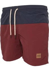 Urban Classics Block Swim Shorts Bordeaux/Dunkelrot/Lila