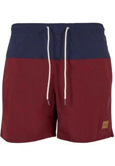 Urban Classics Block Swim Shorts Bordeaux/Dunkelrot/Lila