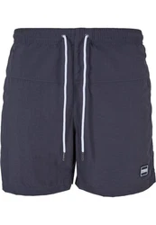 Urban Classics Block Swim Shorts Dunkelblau/Grau/Dunkelgrau