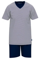 TOM TAILOR Pyjama Schlafanzug Grau/Dunkelblau/Blau