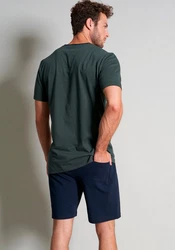 TOM TAILOR Pyjama Schlafanzug Dunkelgrün/Grün/Dunkelblau/Khaki